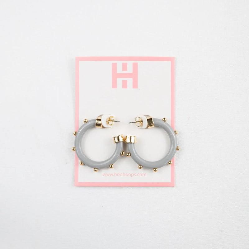 Lavender Hoo Hoops Mini with Gold Studs Earring