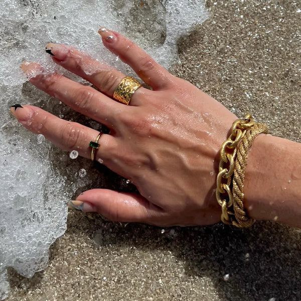 Dim Gray Logan Textured Ring Ring