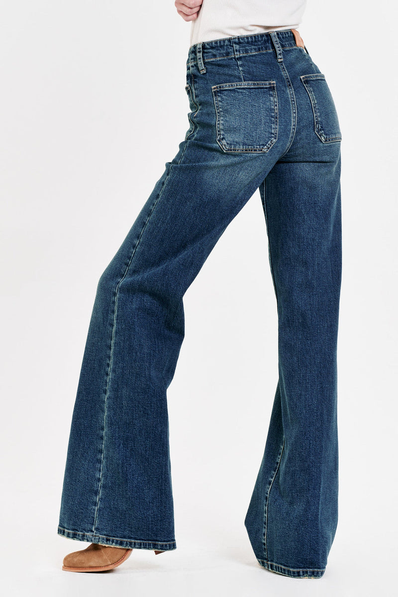White Smoke James Super High Rise Wide Leg Jean Jeans