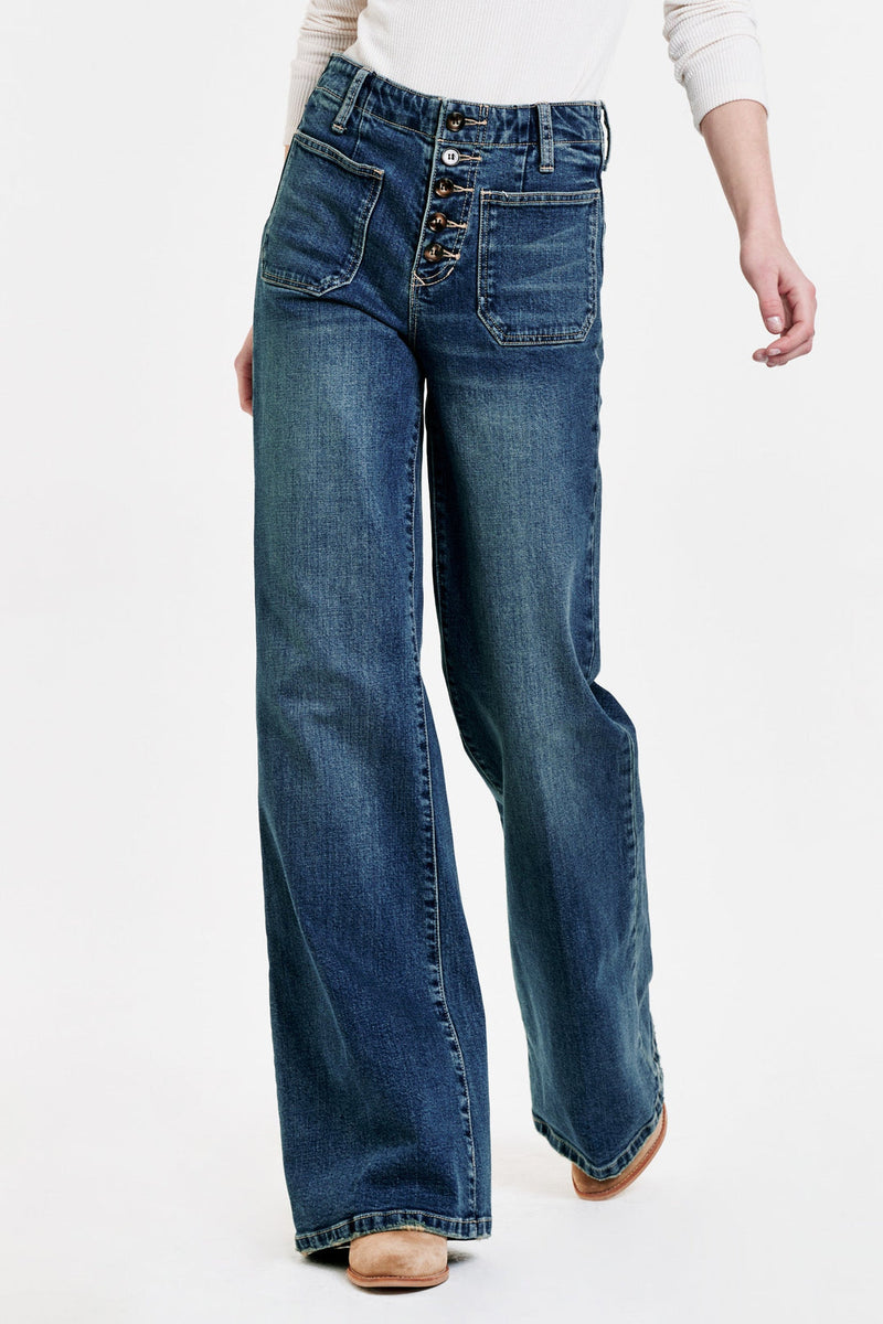 White Smoke James Super High Rise Wide Leg Jean Jeans