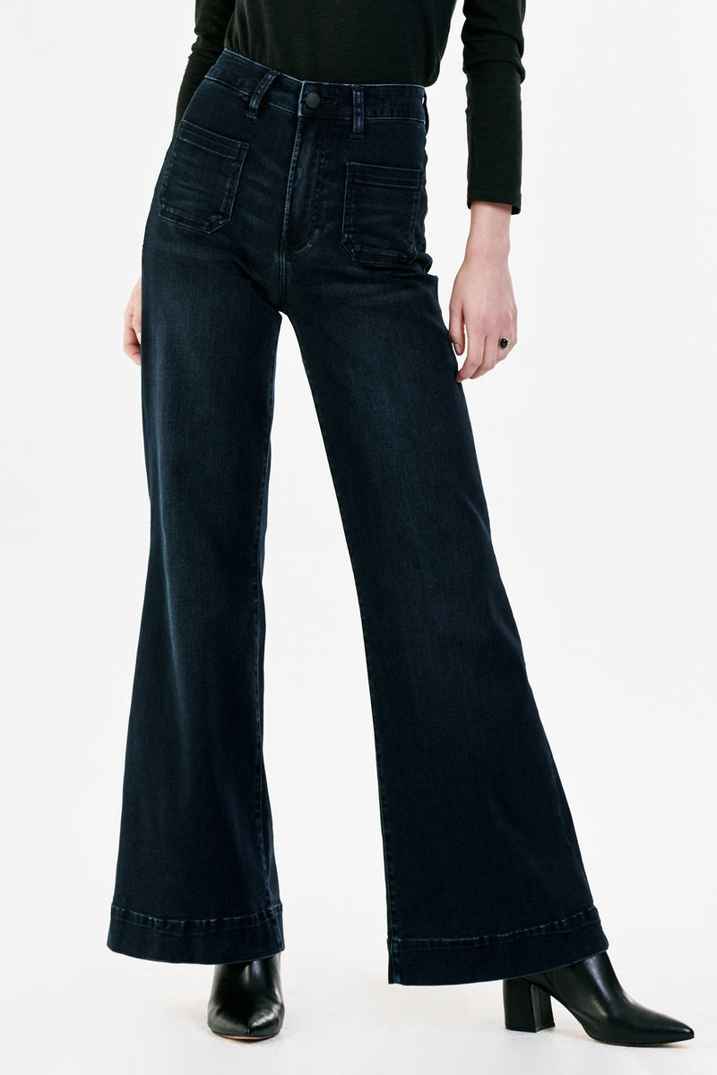 Black Fiona Super High Rise Wide Leg Jean Jeans