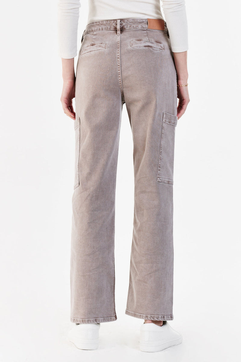 Lavender Billie Cargo Straight Jeans Pant