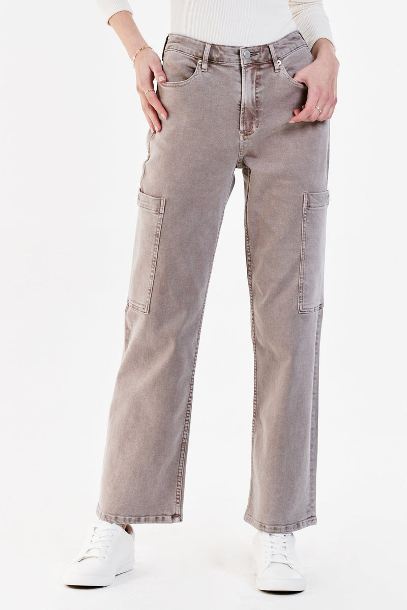 Lavender Billie Cargo Straight Jeans Pant