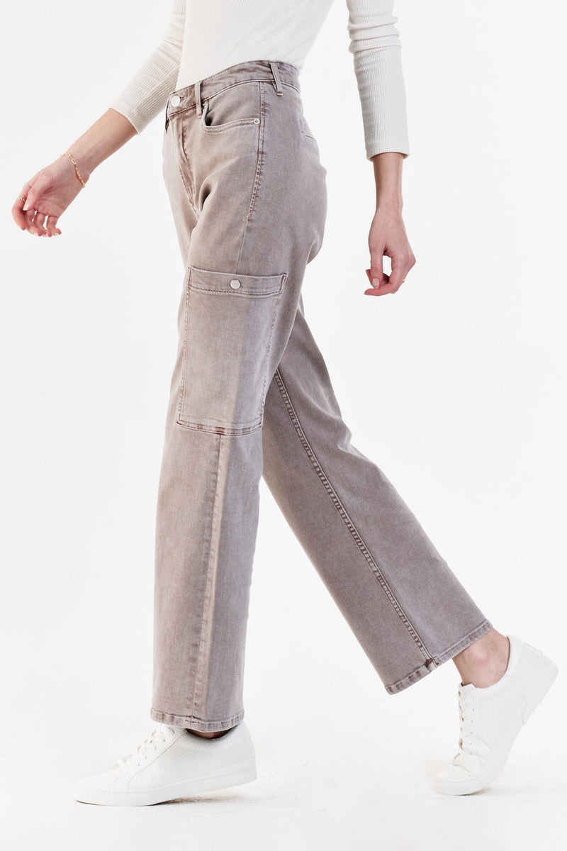 Lavender Billie Cargo Straight Jeans Pant