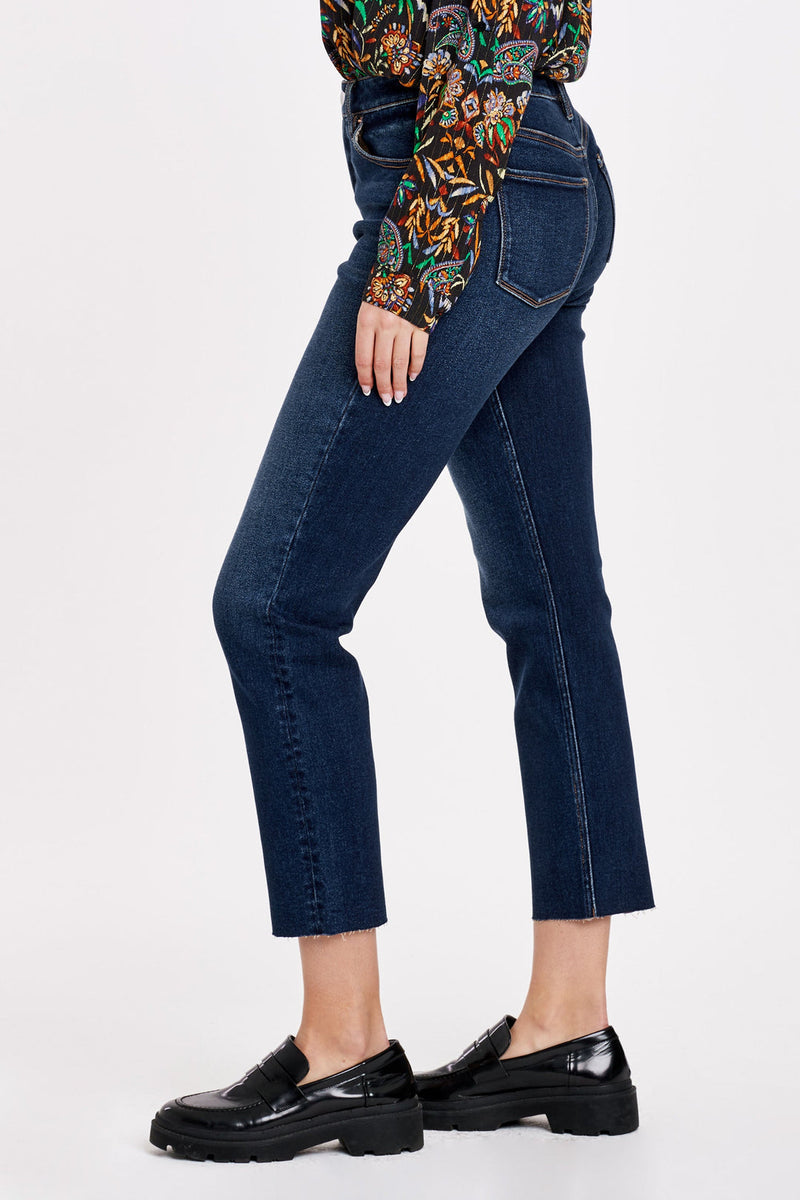 Dark Slate Gray Jodi Super High Rise Cropped Straight Leg Jean Jeans