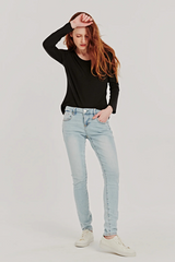 Light Gray Joyrich Mid Rise Skinny Jeans - Fiji Jeans