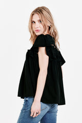 White Smoke Kezia Knotted Embroidery Top Top