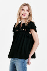 Beige Kezia Knotted Embroidery Top Top