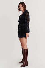 Light Gray Mina Wrap Dress Mini Dress