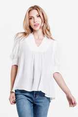 Lavender Raven Puff Sleeve Cuff Top Top