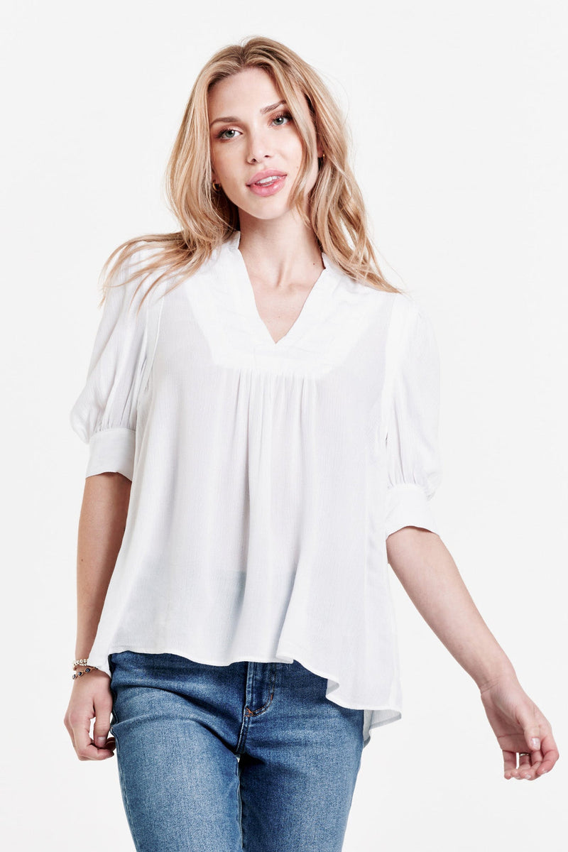 Lavender Raven Puff Sleeve Cuff Top Top