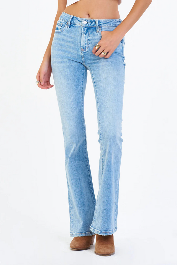 White Smoke Rosa High Rise Flare Jeans - Portmore Jeans