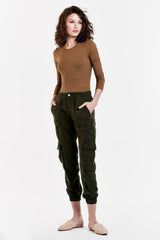 White Smoke Sandy High Rise Ankle Trouser Pant