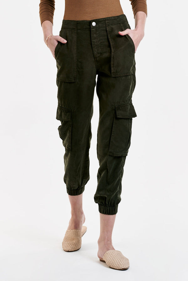 White Smoke Sandy High Rise Ankle Trouser Pant