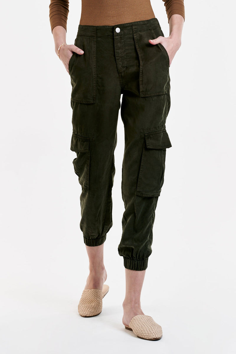 White Smoke Sandy High Rise Ankle Trouser Pant
