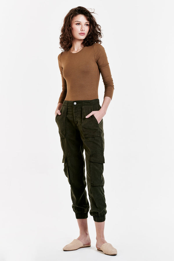 White Smoke Sandy High Rise Ankle Trouser Pant