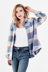 Dark Slate Gray Western Shirt Jacket Top