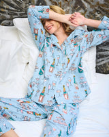 Lavender Champagne Tower Long PJ Set