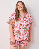 Lavender Hen House Short PJ Set Pajamas