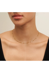 Antique White Waterproof Dotted Gold Necklace Chain Necklace