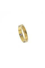 White Smoke Waterproof Gold Diamond Ring Band Ring