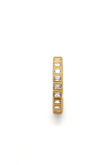 White Smoke 18K Gold Tennis Emerald Cut Ring Ring