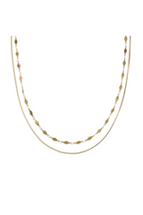 White Smoke Waterproof Gold Box Chain Layered Necklace Jewelry