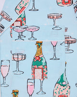 Light Blue Champagne Tower Long PJ Set