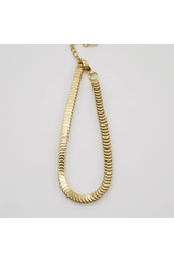 Light Gray Waterproof Gold Accordion Chain Bracelet Bracelet