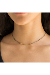 Dark Khaki Waterproof Tourmaline Beaded Necklace Necklace