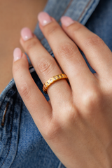 Sienna 18K Gold Tennis Emerald Cut Ring Ring