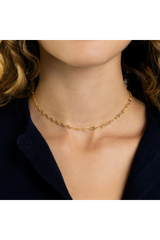 Black 18K Gold Modern Paperclip Necklace necklace