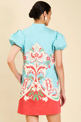 Bisque Elliana Mini Dress in La Botanica Blue Mini Dress