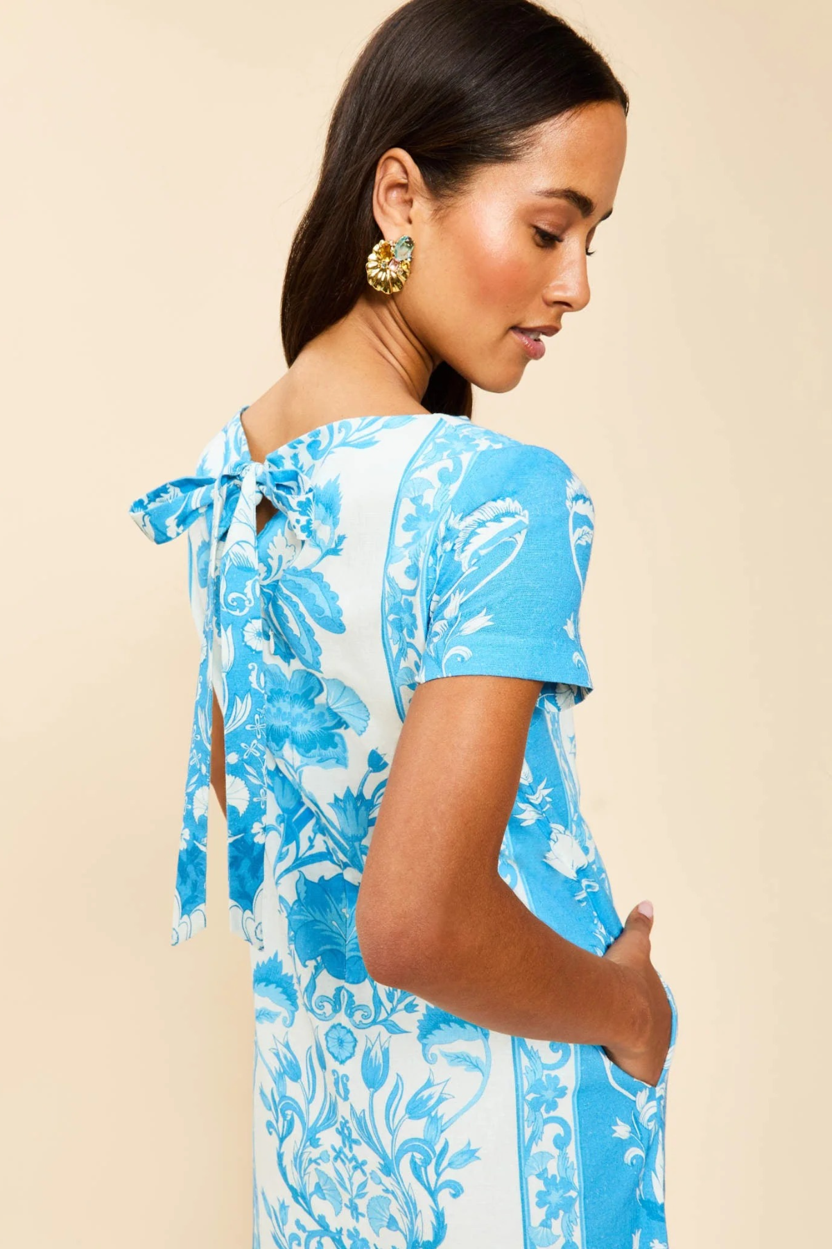 mestiza adria midi dress Adria Midi Dress in Florentine Blue M