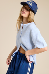 Light Gray Wren Short Sleeve Cardigan Cardigan