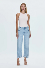Lavender Kacey Mid Rise Cuffed Straight Jean | Berkeley Jeans