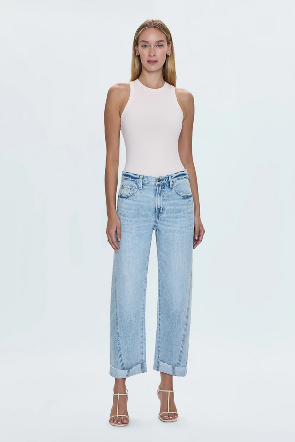 Lavender Kacey Mid Rise Cuffed Straight Jean | Berkeley Jeans