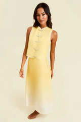 Antique White Santiago Convertible Midi Skirt in Sunrise Meadows Midi Skirt