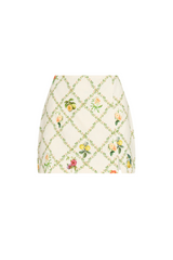 Misty Rose Dale Skort in Trellis Print Mini Skort