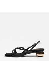 White Smoke Caia Ankle Strap Heeled Sandal | Black Sandal