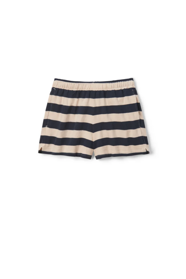 Dark Slate Gray Liz Stripe Tennessee Pull On Short in Natural/Navy Short