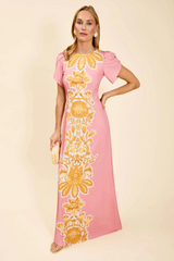 Light Gray Katherine Gown in Florentine Blush Formal Gown