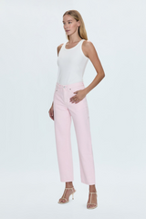 Lavender Lexi Mid Rise Bowed Straight Jean | Blush Jeans