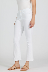 Light Gray Jeanne Mid Rise Cropped Flare Jeans | White Jeans