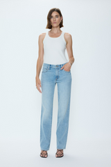 Lavender Issa Mid Rise Relaxed Straight | Road Trip Jeans