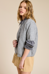 Light Gray Wren Short Sleeve Cardigan Cardigan