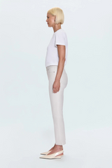 Lavender Lennon High Rise Coated Boot Jean | Ivory Luster Pant