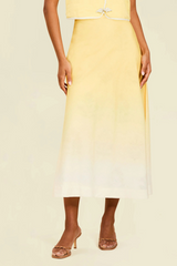 Antique White Santiago Convertible Midi Skirt in Sunrise Meadows Midi Skirt