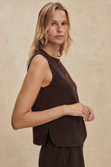 Gray Josie Button-Through Tank Tank