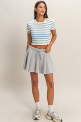 Light Gray Toni Acid Wash Skort Skort